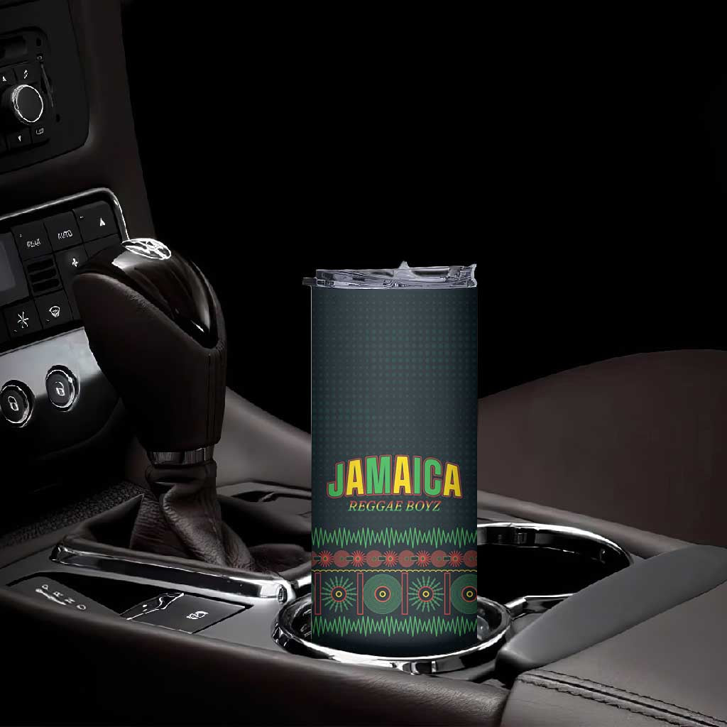 Custom Soccer 2026 Jamaica Skinny Tumbler Reggae Music Spirit