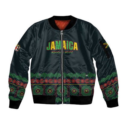 Custom Soccer 2026 Jamaica Sleeve Zip Bomber Jacket Reggae Music Spirit