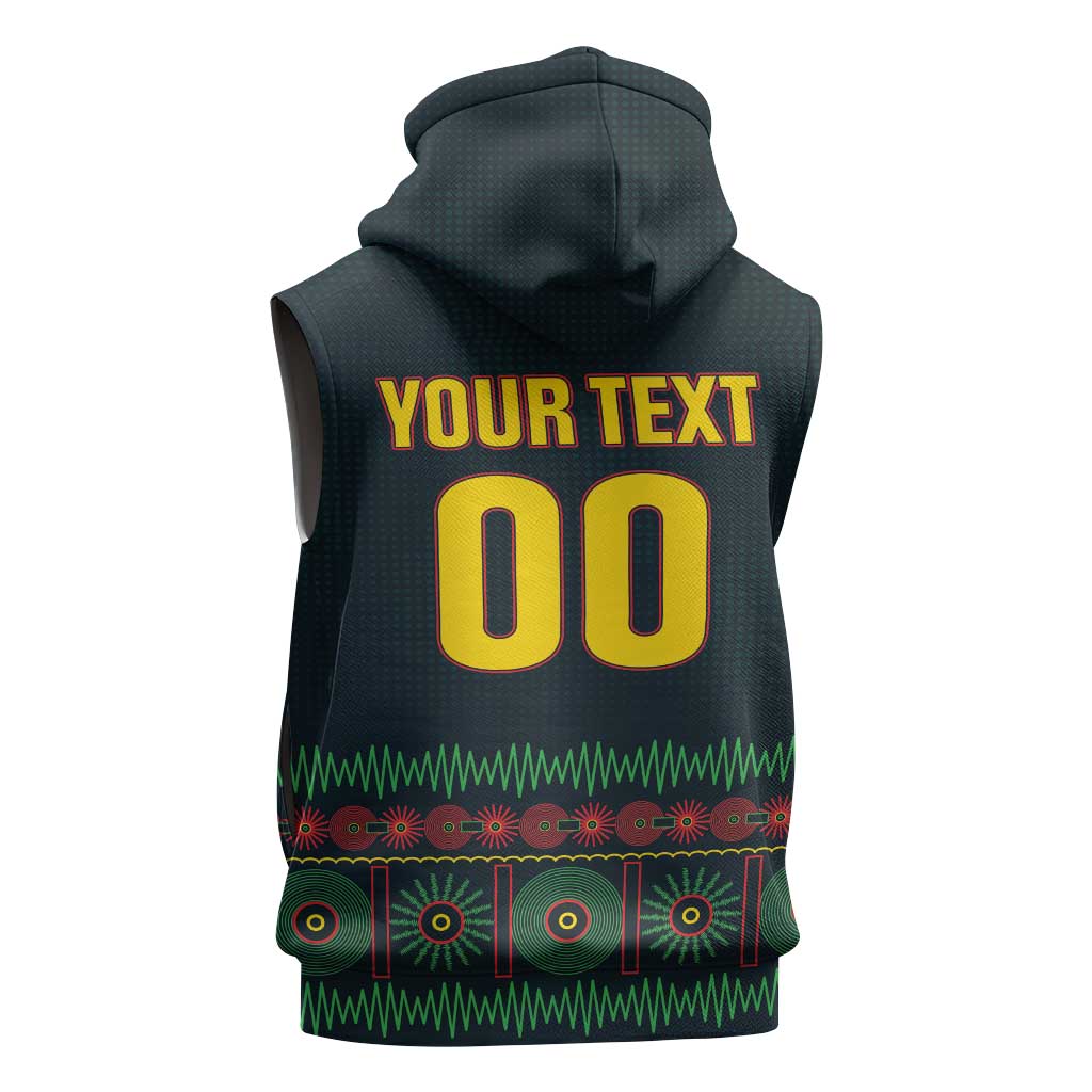Custom Soccer 2026 Jamaica Sleeveless Zip Hoodie Reggae Music Spirit