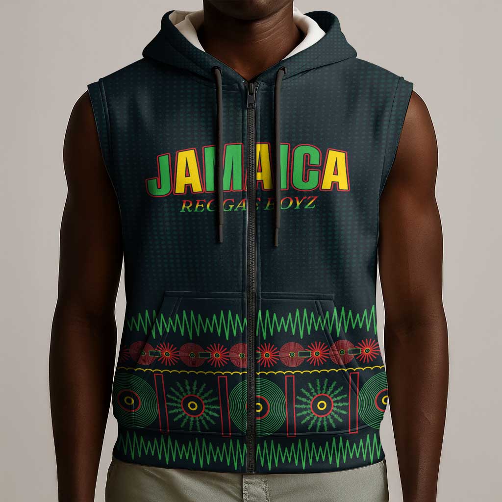 Custom Soccer 2026 Jamaica Sleeveless Zip Hoodie Reggae Music Spirit