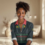 Custom Soccer 2026 Jamaica Women Casual Shirt Reggae Music Spirit