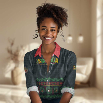 Custom Soccer 2026 Jamaica Women Casual Shirt Reggae Music Spirit