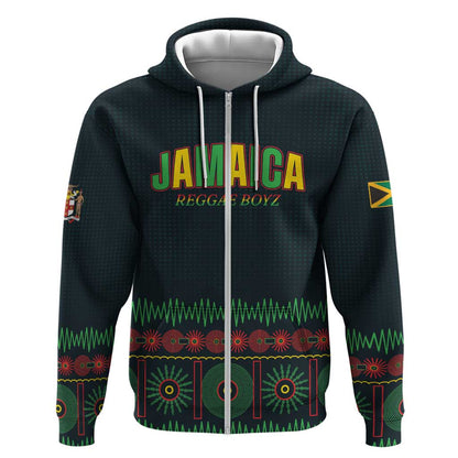 Custom Soccer 2026 Jamaica Zip Hoodie Reggae Music Spirit