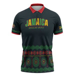 Custom Soccer 2026 Jamaica Zipper Polo Shirt Reggae Music Spirit