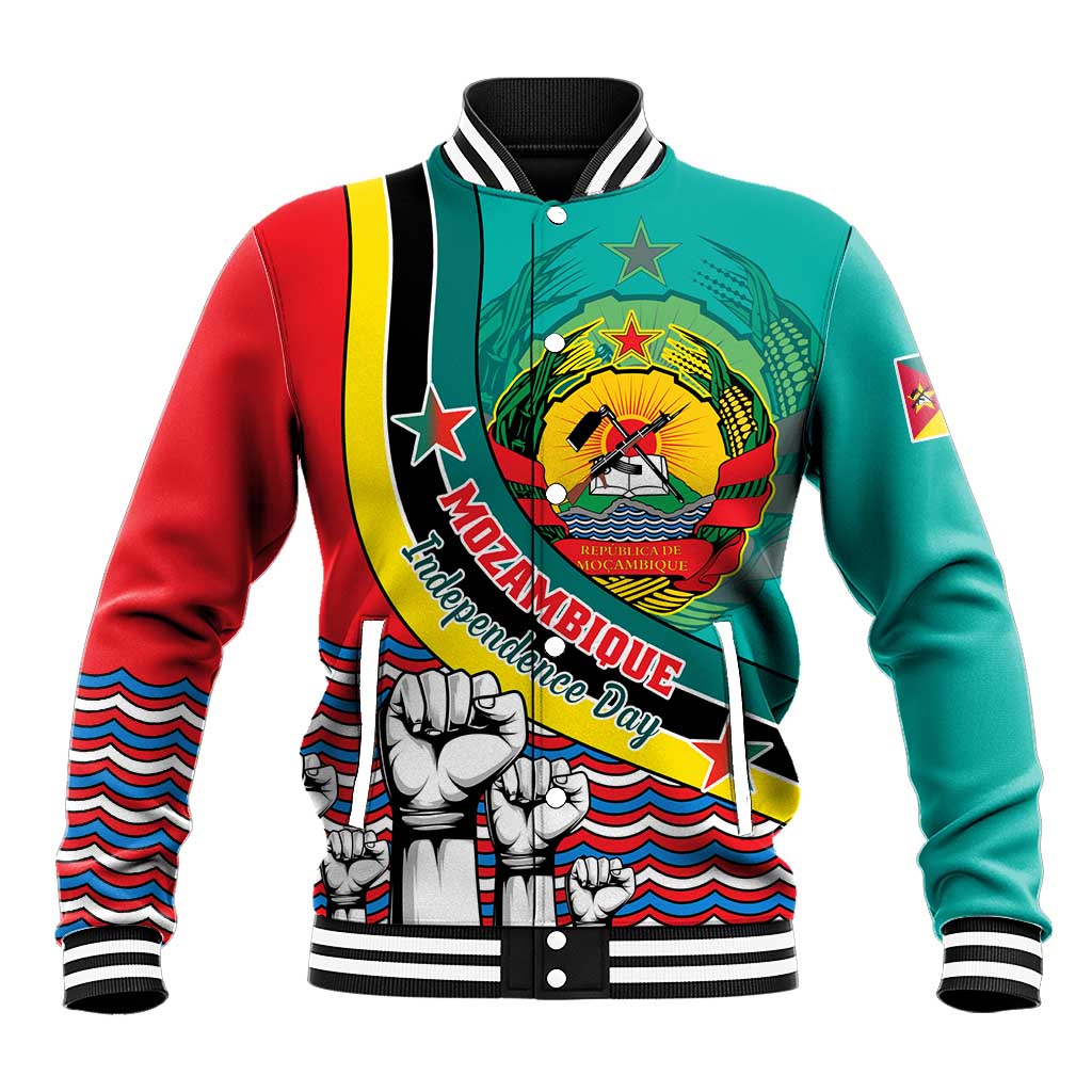 Personalized Mozambique Independence Day Baseball Jacket - June 25, Mozambiki Emblem LT01