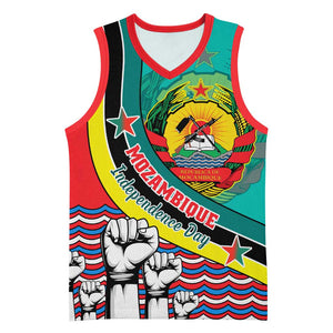 Personalized Mozambique Independence Day Basketball Jersey - June 25, Mozambiki Emblem - African Pride