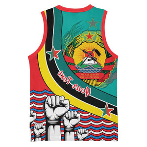Personalized Mozambique Independence Day Basketball Jersey - June 25, Mozambiki Emblem - African Pride