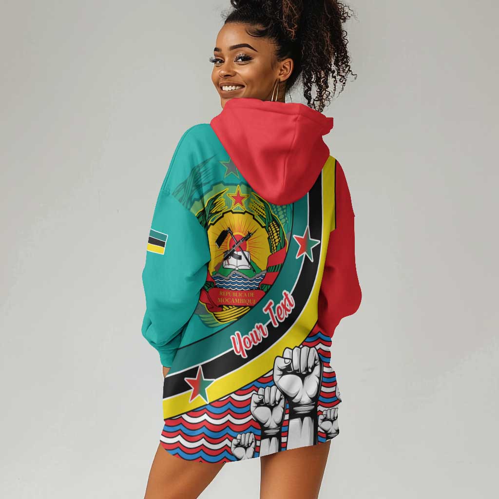 Personalized Mozambique Independence Day Hoodie Dress - June 25, Mozambiki Emblem