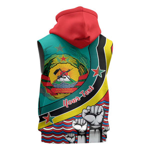 Personalized Mozambique Independence Day Sleeveless Zip Hoodie - June 25, Mozambiki Emblem - African Pride