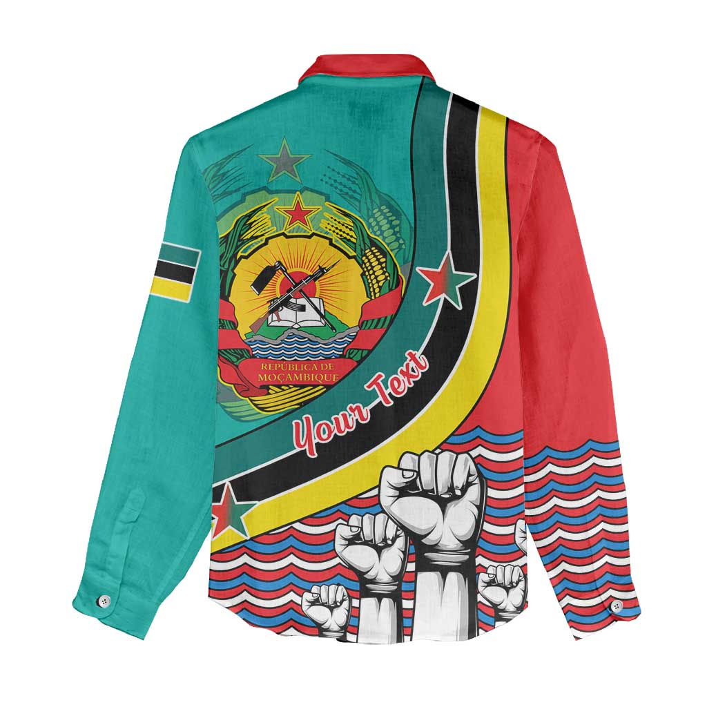 Personalized Mozambique Independence Day Women Casual Shirt - June 25, Mozambiki Emblem LT01