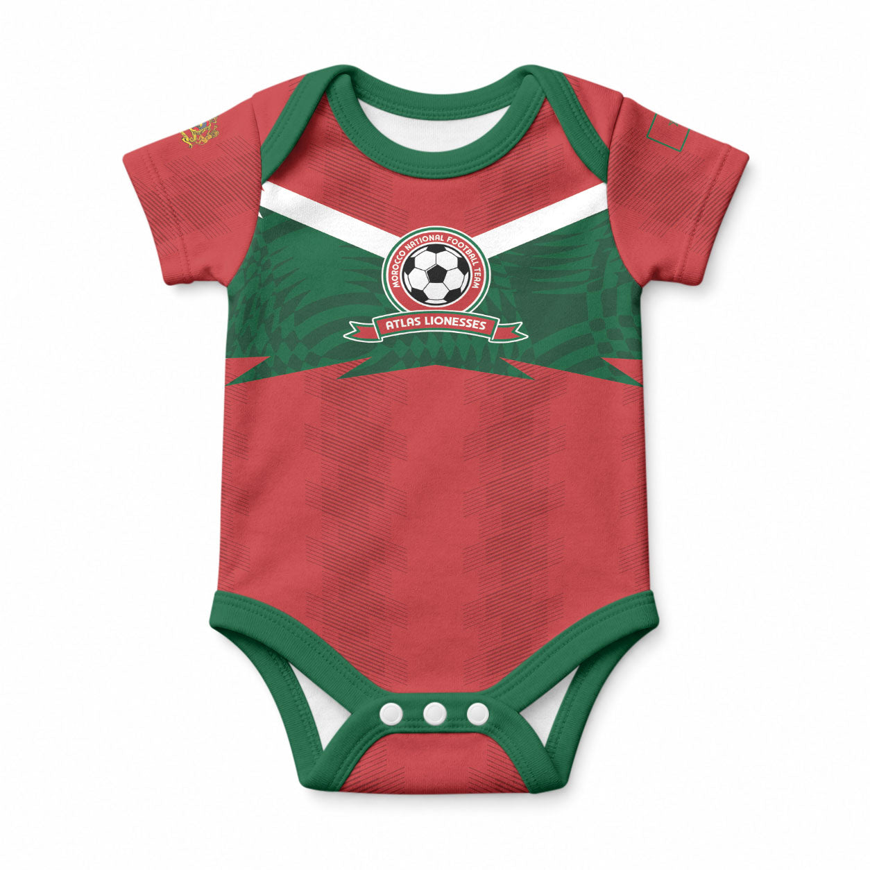 Custom Morocco 2026 Football Baby Onesie Atlas Lionesses Born Winners