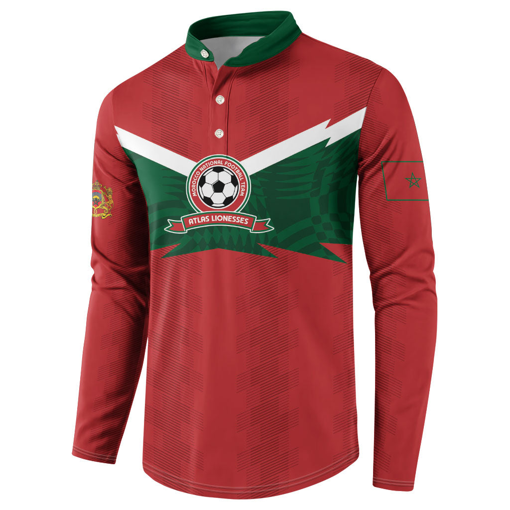 Custom Morocco 2026 Football Button Sweatshirt Atlas Lionesses Born Winners