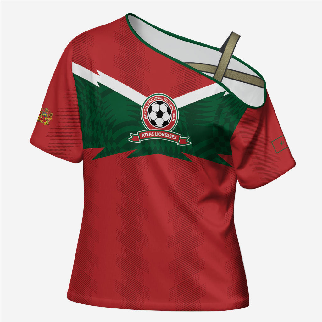 Custom Morocco 2026 Football Cross Shoulder Shirt Atlas Lionesses Born Winners
