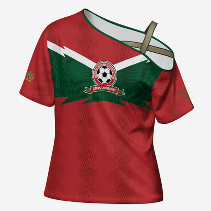 Custom Morocco 2026 Football Cross Shoulder Shirt Atlas Lionesses Born Winners