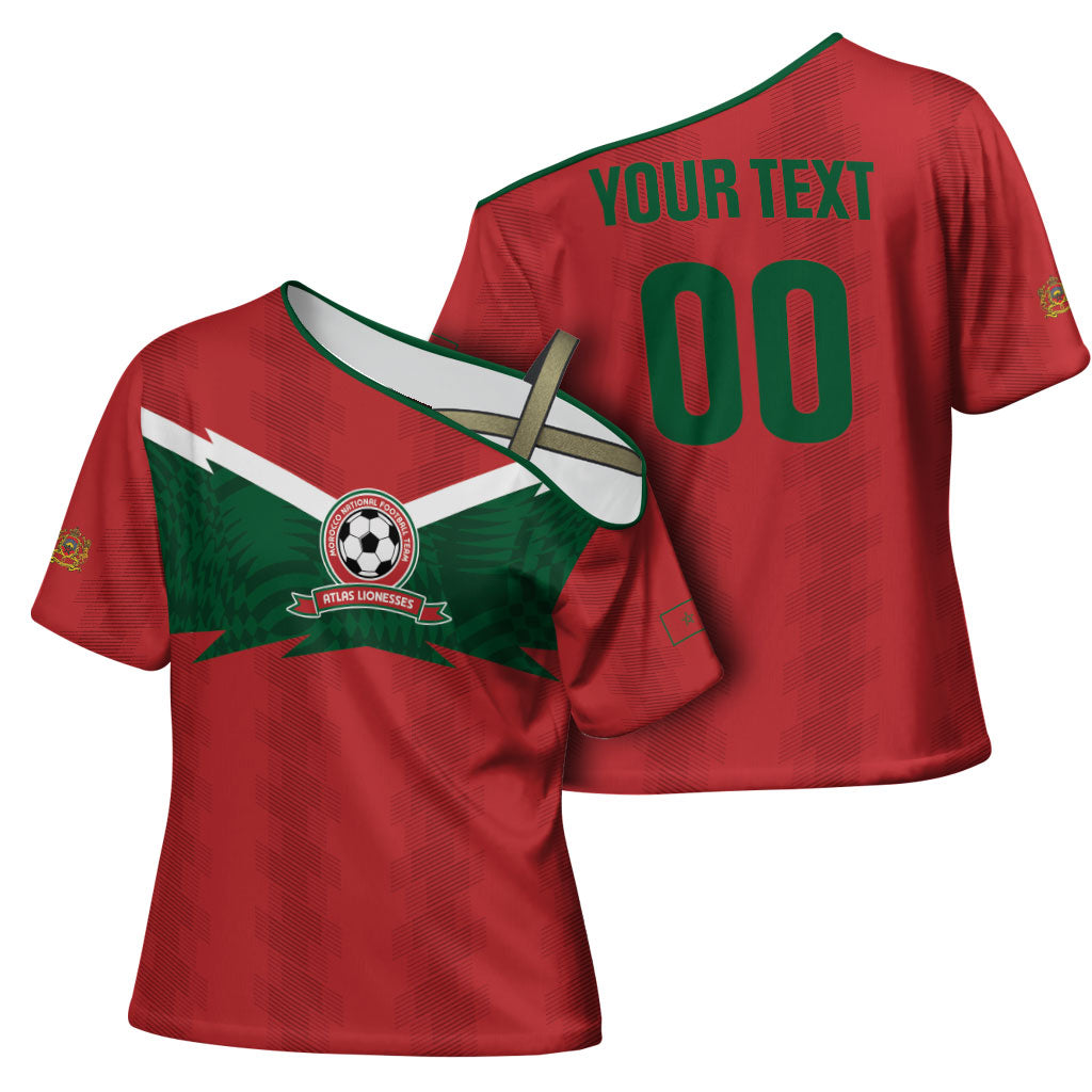 Custom Morocco 2026 Football Cross Shoulder Shirt Atlas Lionesses Born Winners