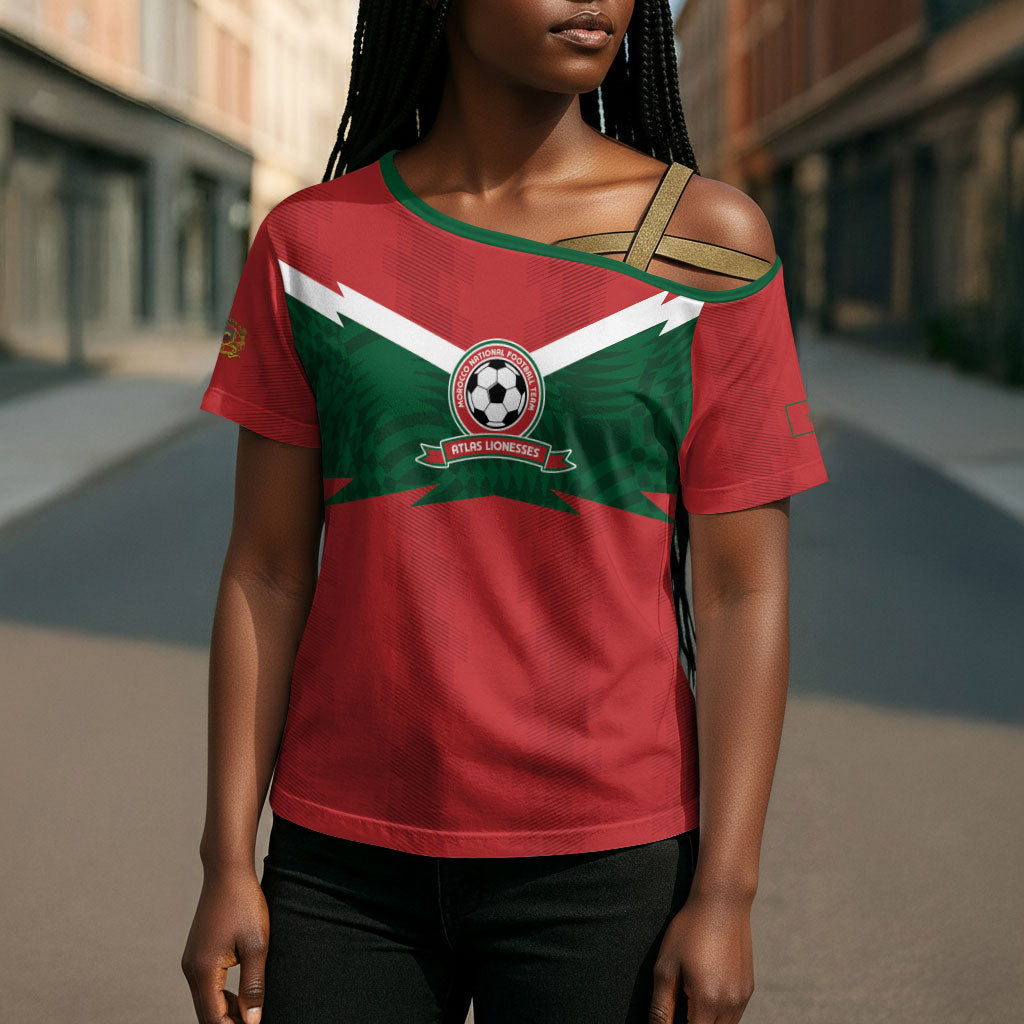 Custom Morocco 2026 Football Cross Shoulder Shirt Atlas Lionesses Born Winners