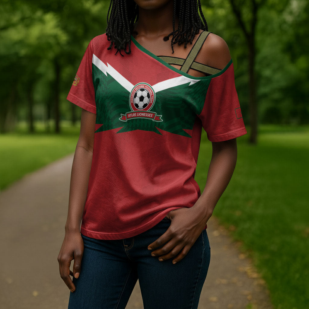 Custom Morocco 2026 Football Cross Shoulder Shirt Atlas Lionesses Born Winners