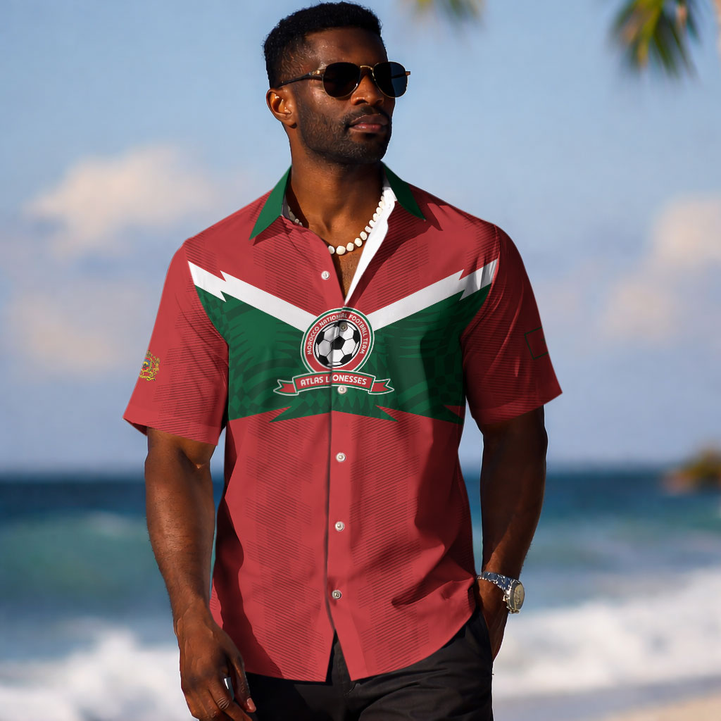 Custom Morocco 2026 Football Hawaiian Shirt Atlas Lionesses Born Winners