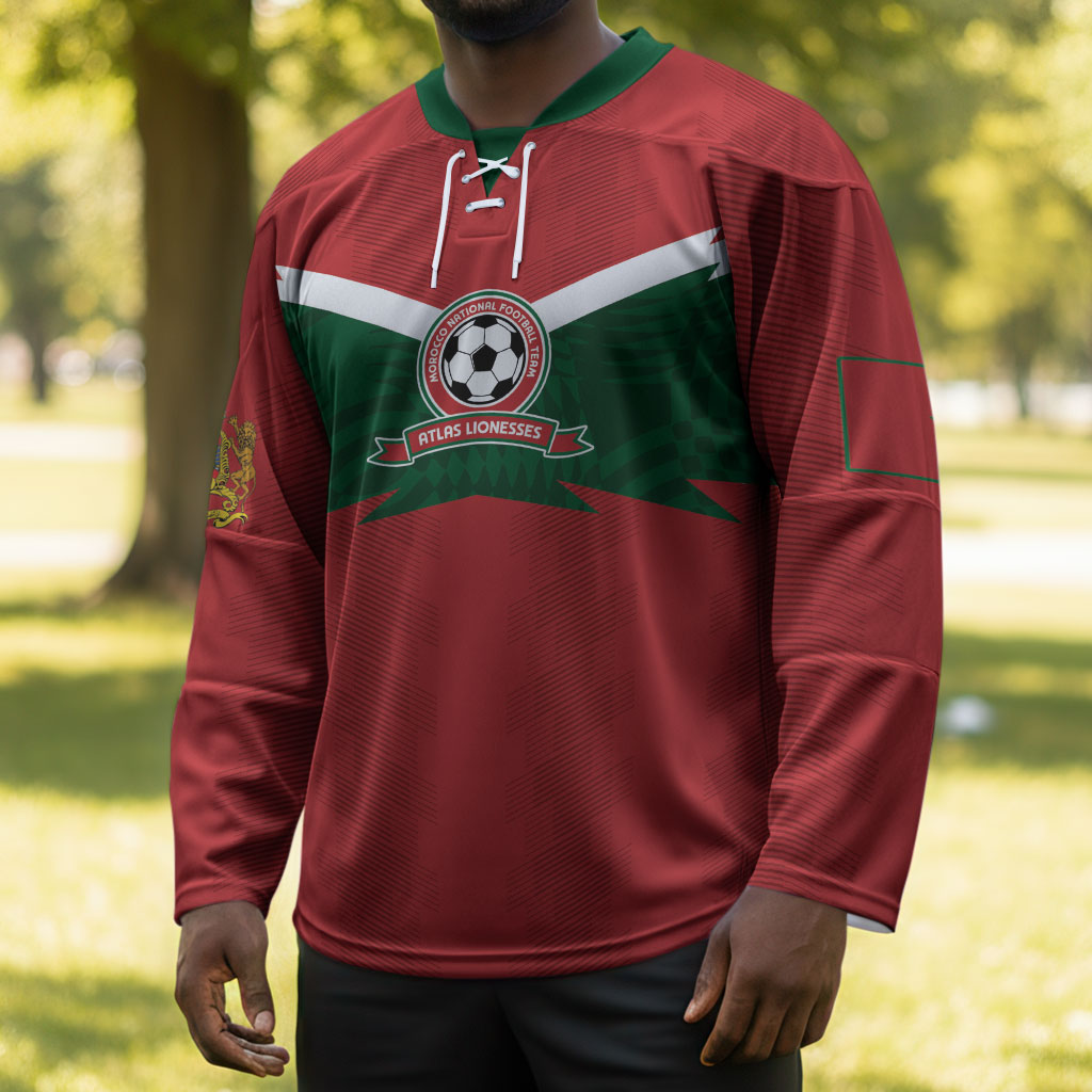 Custom Morocco 2026 Football Hockey Jersey Atlas Lionesses Born Winners