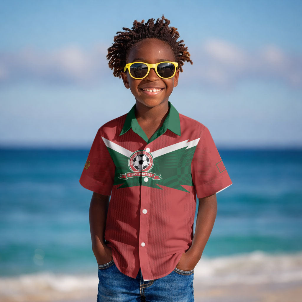 Custom Morocco 2026 Football Kid Hawaiian Shirt Atlas Lionesses Born Winners