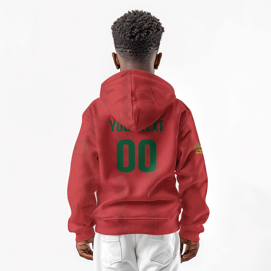 Custom Morocco 2026 Football Kid Hoodie Atlas Lionesses Born Winners