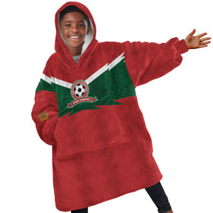 Custom Morocco 2026 Football Kid Wearable Blanket Hoodie Atlas Lionesses Born Winners