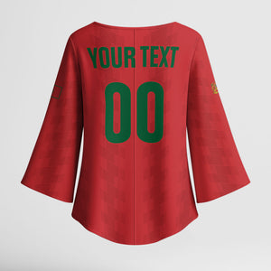 Custom Morocco 2026 Football Kimono Sleeve Blouse Atlas Lionesses Born Winners