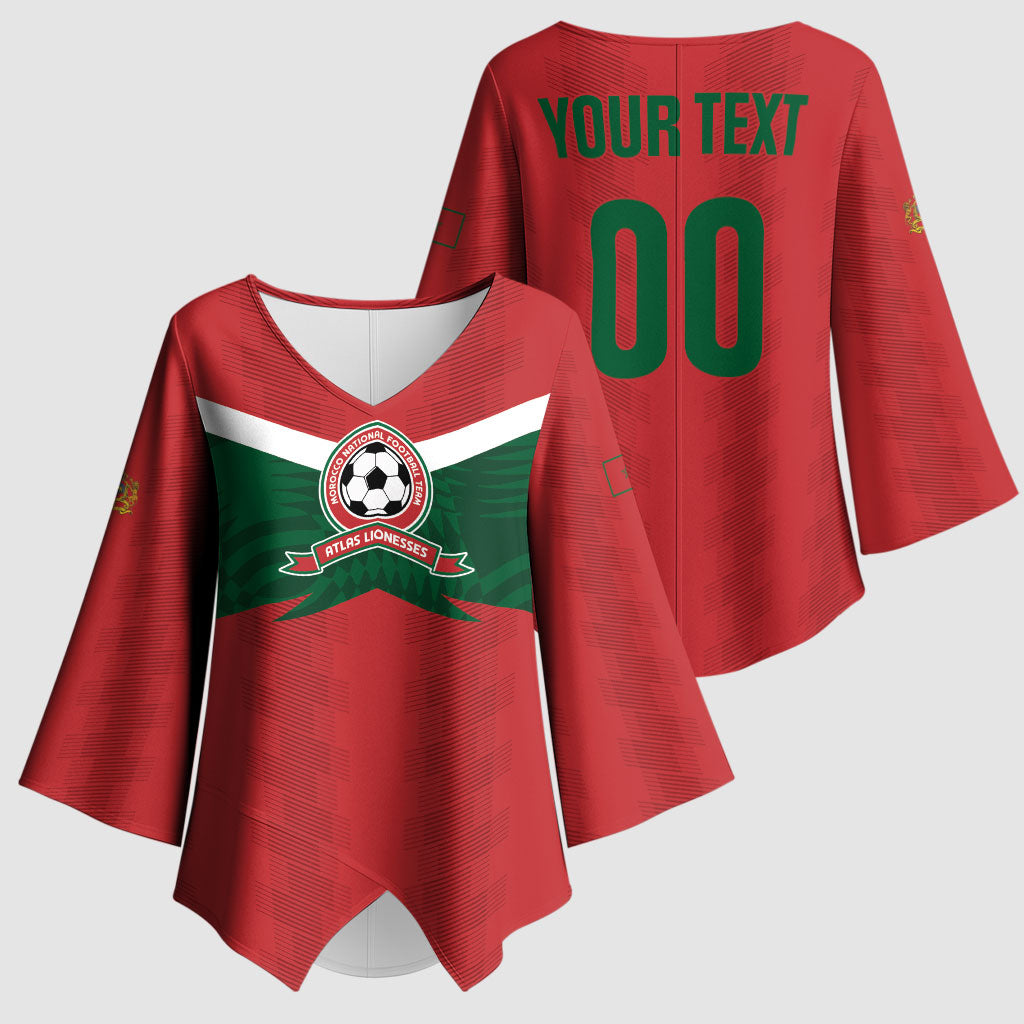 Custom Morocco 2026 Football Kimono Sleeve Blouse Atlas Lionesses Born Winners