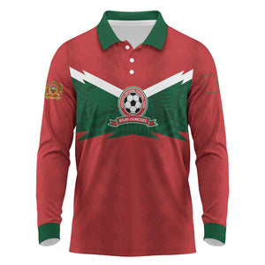 Custom Morocco 2026 Football Long Sleeve Polo Shirt Atlas Lionesses Born Winners