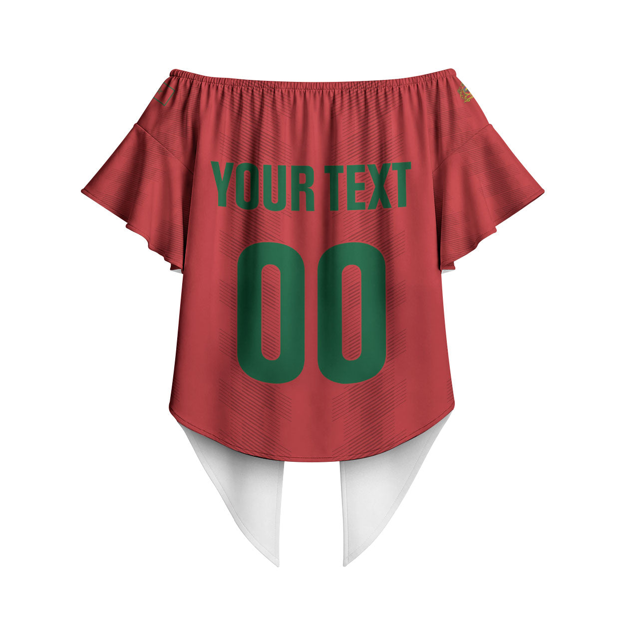 Custom Morocco 2026 Football Off Shoulder Wrap Waist Top Atlas Lionesses Born Winners