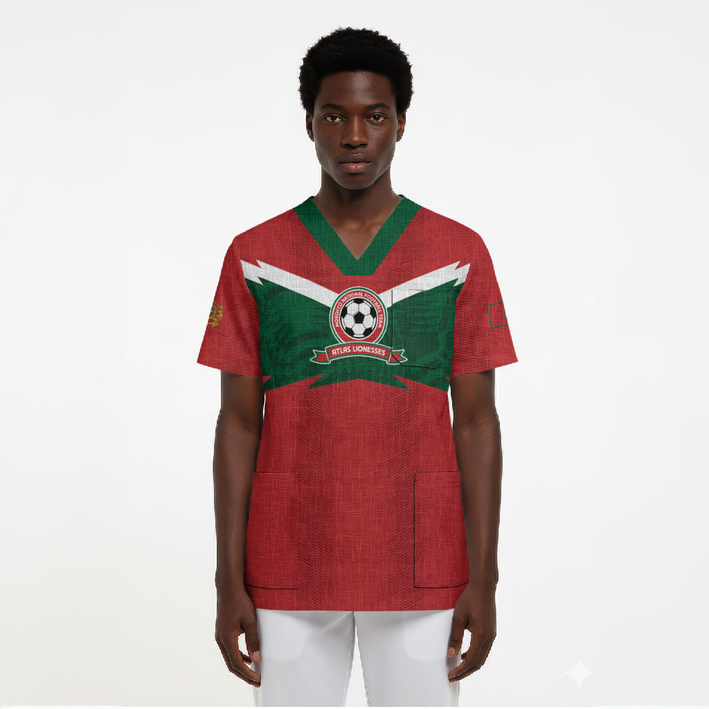 Custom Morocco 2026 Football Scrub Top Atlas Lionesses Born Winners