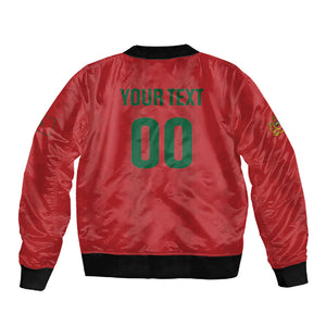 Custom Morocco 2026 Football Sleeve Zip Bomber Jacket Atlas Lionesses Born Winners
