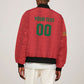 Custom Morocco 2026 Football Sleeve Zip Bomber Jacket Atlas Lionesses Born Winners