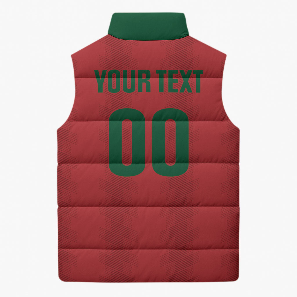 Custom Morocco 2026 Football Sleeveless Puffer Jacket Atlas Lionesses Born Winners