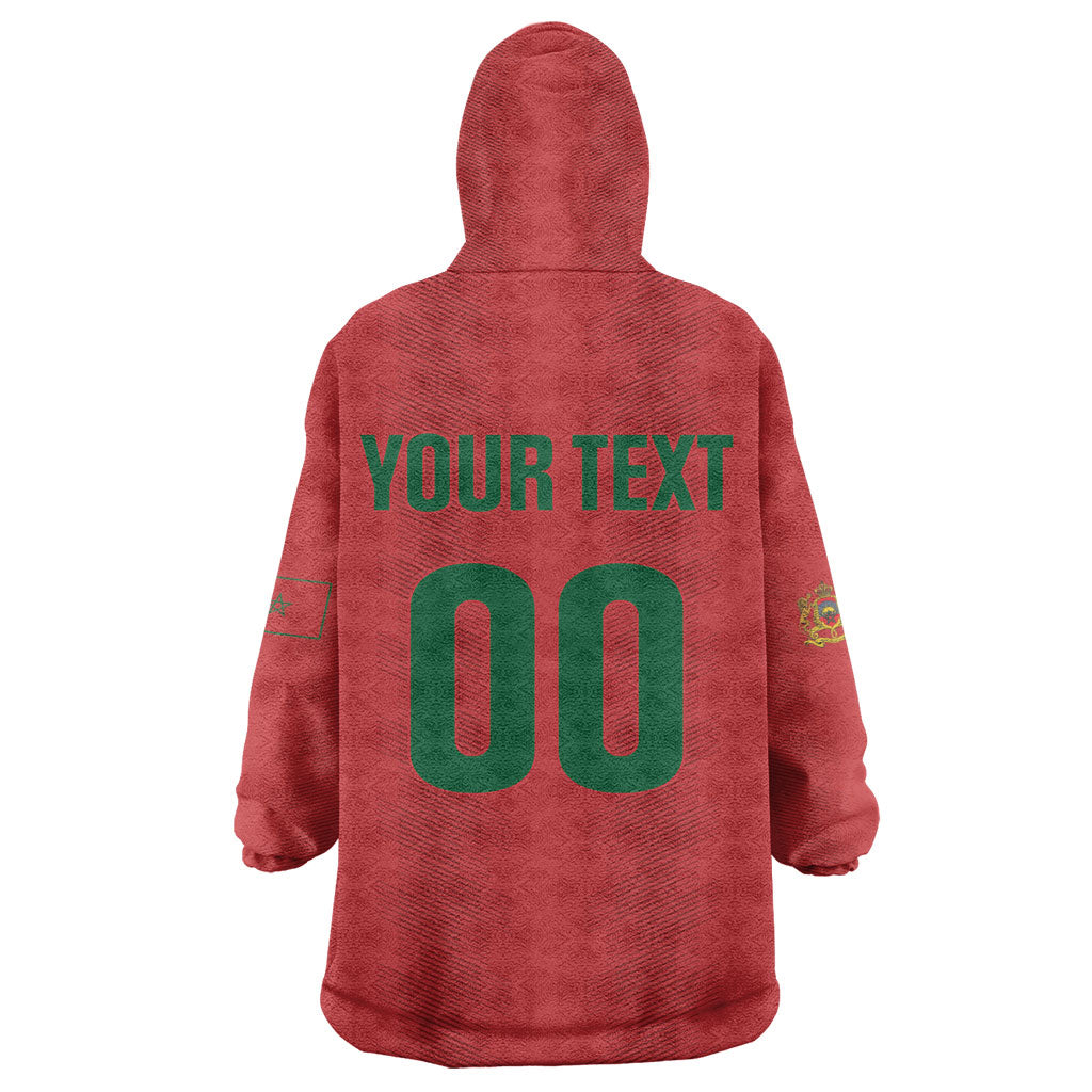 Custom Morocco 2026 Football Wearable Blanket Hoodie Atlas Lionesses Born Winners