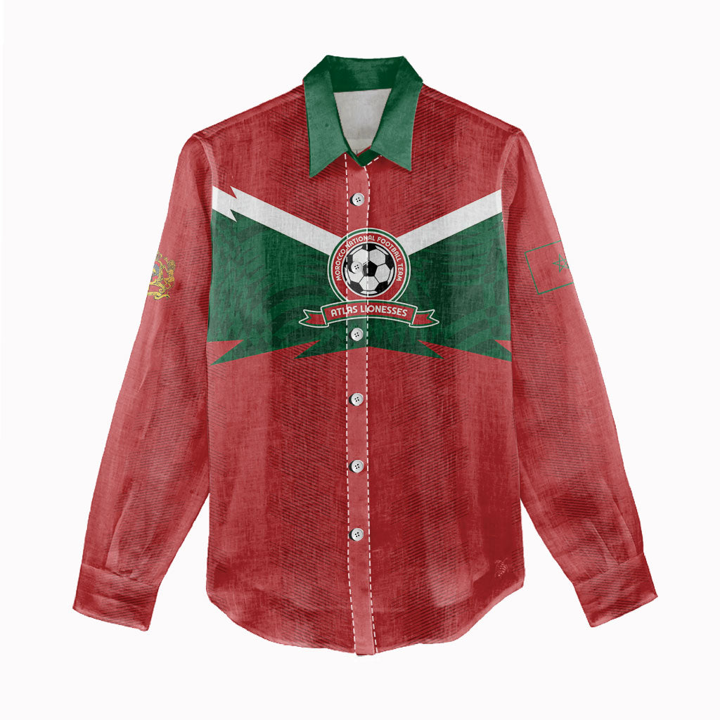 Custom Morocco 2026 Football Women Casual Shirt Atlas Lionesses Born Winners