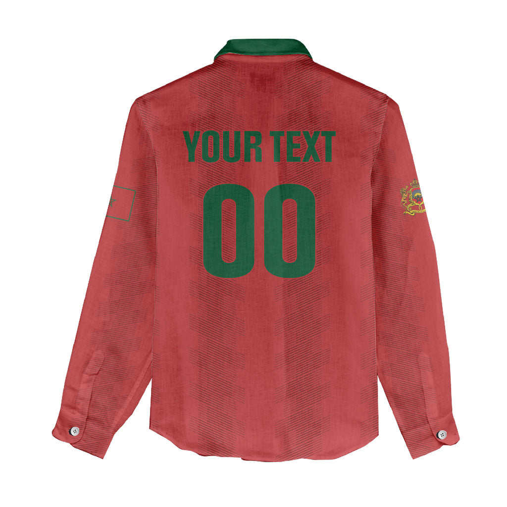 Custom Morocco 2026 Football Women Casual Shirt Atlas Lionesses Born Winners