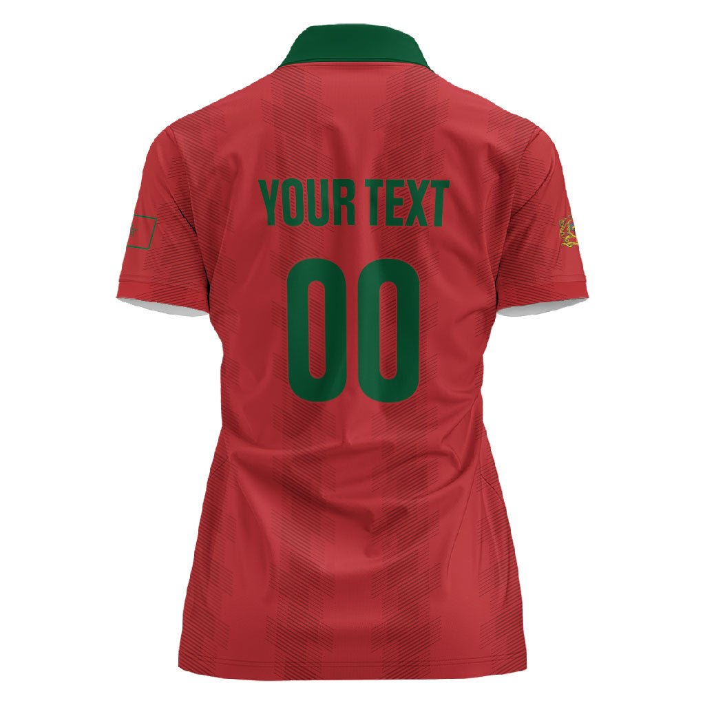 Custom Morocco 2026 Football Women Polo Shirt Atlas Lionesses Born Winners