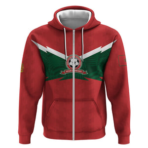 Custom Morocco 2026 Football Zip Hoodie Atlas Lionesses Born Winners