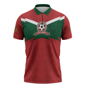 Custom Morocco 2026 Football Zipper Polo Shirt Atlas Lionesses Born Winners