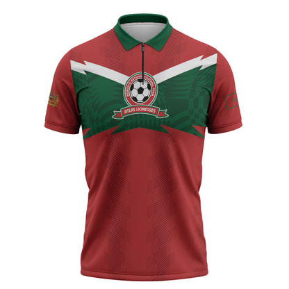 Custom Morocco 2026 Football Zipper Polo Shirt Atlas Lionesses Born Winners