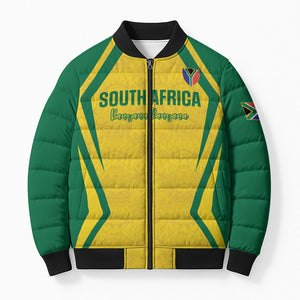 Custom South Africa 2026 Football Bomber Puffer Jacket Banyana Banyana