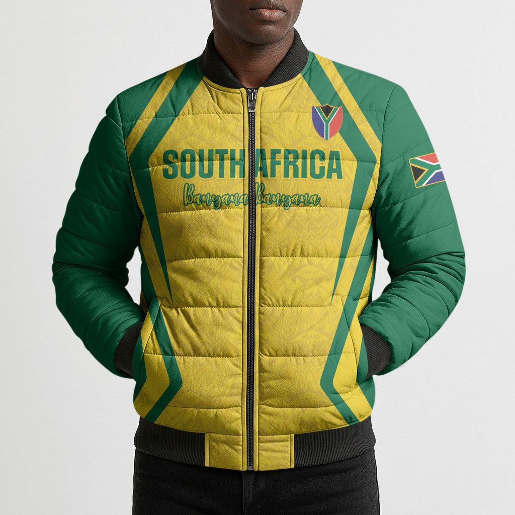 Custom South Africa 2026 Football Bomber Puffer Jacket Banyana Banyana