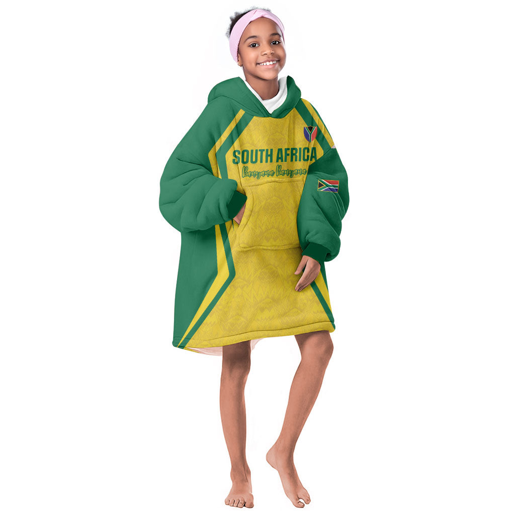 Custom South Africa 2026 Football Kid Wearable Blanket Hoodie Banyana Banyana