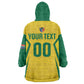 Custom South Africa 2026 Football Kid Wearable Blanket Hoodie Banyana Banyana