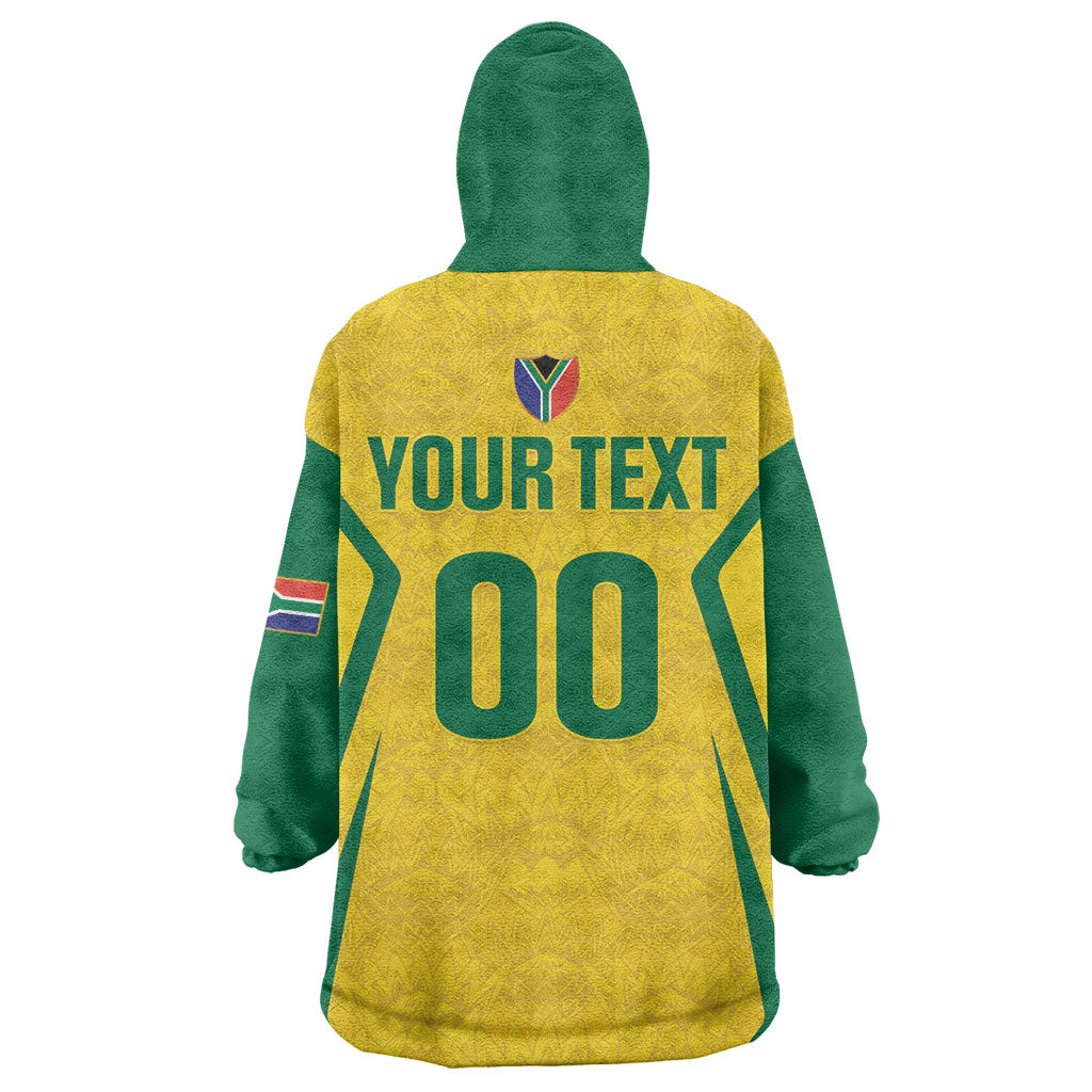 Custom South Africa 2026 Football Kid Wearable Blanket Hoodie Banyana Banyana
