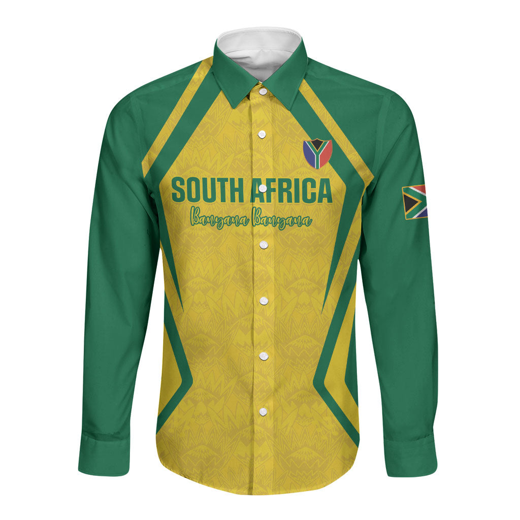Custom South Africa 2026 Football Long Sleeve Button Shirt Banyana Banyana