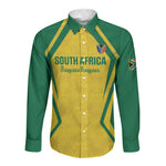 Custom South Africa 2026 Football Long Sleeve Button Shirt Banyana Banyana