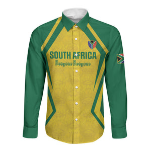 Custom South Africa 2026 Football Long Sleeve Button Shirt Banyana Banyana