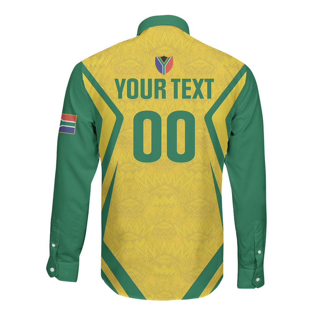Custom South Africa 2026 Football Long Sleeve Button Shirt Banyana Banyana
